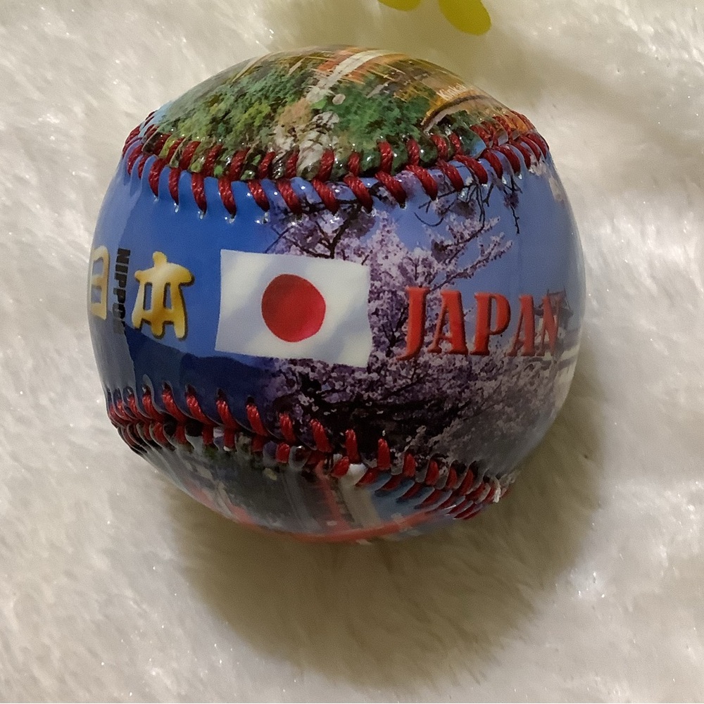 Japan Themed Decorative Baseball - Blue Red Accent